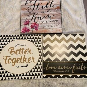 Inspirational Wall Art Set - Black, Gold, Pink